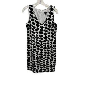 Ann Taylor Factory Sleeveless Blk/white Geometric Dress size 6